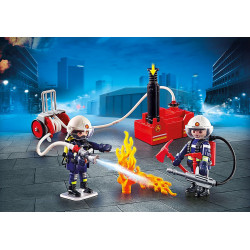 Playmobil ciudad accion -  bomberos con bomba de agua