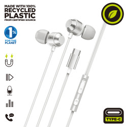 Auriculares magneticos muvit m32 usb tipo c blanco