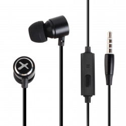 Auriculares phoenix de botón con microfono manos libres colgar y descolgar en cable conector jack 3.5 color negro