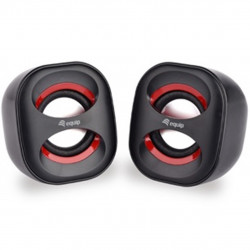 Altavoces 2.0 equip life mini 6w rms color negro y rojo jack 3.5pulgadas alimetancion usb