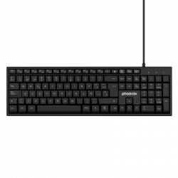 Phoenix k100 teclado multimedia usb negro qwerty oficina