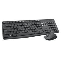 Teclado + mouse logitech mk235 wireless inalambrico resistente a salpicaduras