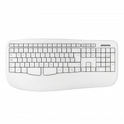 Phoenix k201 teclado ergonómico inalámbrico 2.4ghz blanco