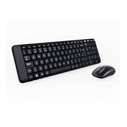 Teclado + mouse logitech mk220 optico wireless inalambrico usb negro