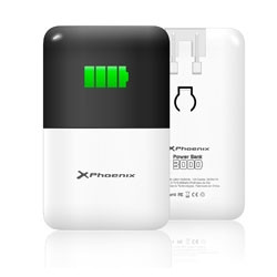 Cargador ac + bateria portatil 2 en 1  phoenix power bank 3000 ma  ipad - iphone - tablet - moviles - smartphones - mp4 - gps -