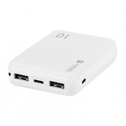 Powerbank natec trevi compact 10000 mah 2xusb - a usb - c blanco