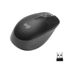 Mouse raton logitech m190 full size optico wireless inalambrico gris marengo