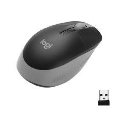 Mouse raton logitech m190 full size optico wiireles inalambrico gris claro