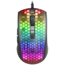 Mouse raton mars gaming optico usb 6 botones 12800ppp rgb negro