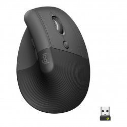 Mouse raton vertical logitech lift for business 6 botones 4000 dpi wireless inalambrico grafito