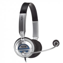 Auriculares diadema con microfono ngs msx6pro - estereo - 20 - 25000hz - 102db - conexion jack 3.5mm - plata