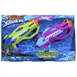 Pistola hasbro nerf super soaker dinosquad raptor -  surge dual pack