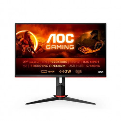 Monitor led 27pulgadas aoc c27g2u - bk  va - fhd - 2x hdmi - vga - dp -  165hz - 1ms - pivot -  vesa - freesync - altavoces