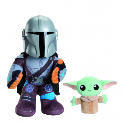 Peluche mattel star wars clan de dos mandalorian y grogu