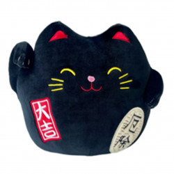 Peluche gato de la suerte lucky cat negro 20 cm