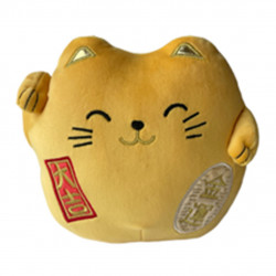 Peluche gato de la suerte lucky cat amarillo 20 cm