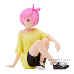 Figura banpresto re: zero starting life in another world relax time ram training style