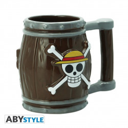 Taza 3d abysse one piece barril jolly roger logo