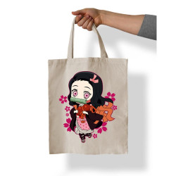 Tote bag nezuko kamado flores